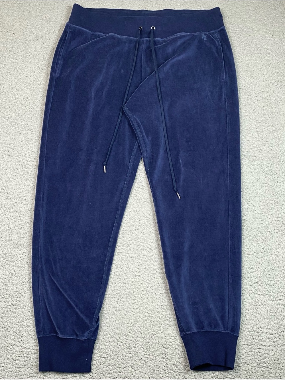 Polo Ralph Lauren Jogger Sweatpants Men's Size M Blue Velour Drawstring Lounge